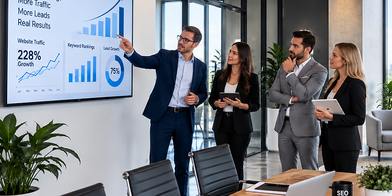 All Source Advertising SEO Agency team presenting a campaign strategy