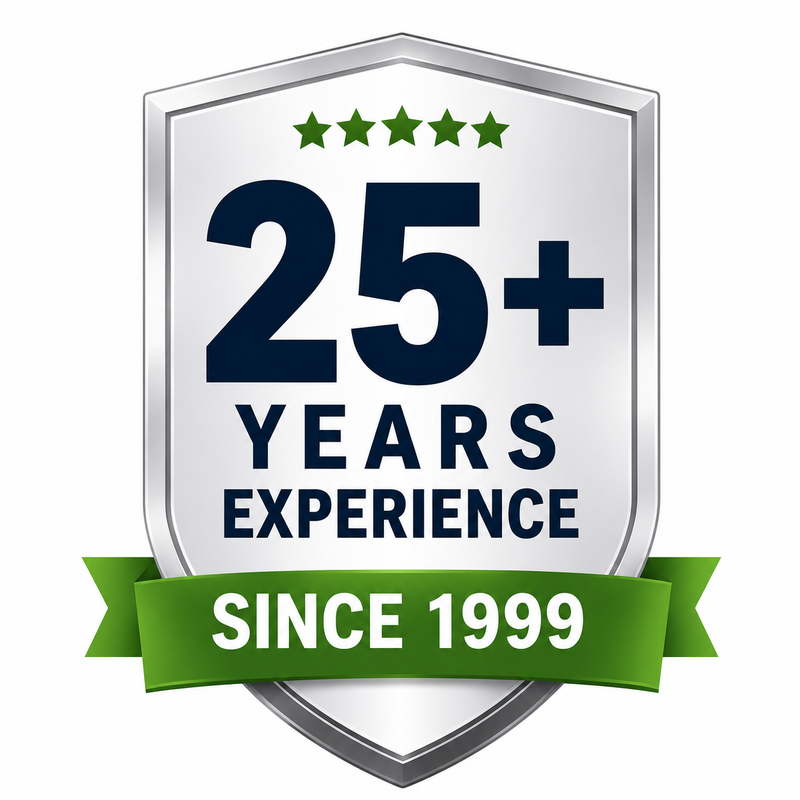 25+ years experience, since 1999