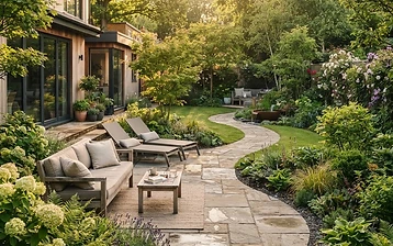 Gartenumgestaltung mit Terrasse