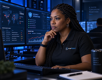 InnerDigital cybersecurity specialist monitoring active threats