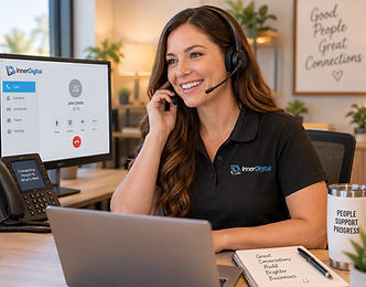 InnerDigital phone systems specialist assisting a caller
