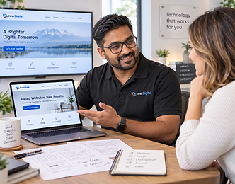 InnerDigital web consultant presenting a client website