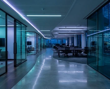 Modern glass office interior