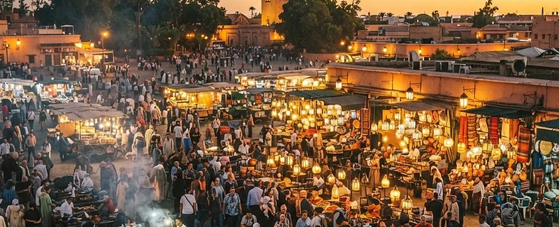 Marrakech medina and Moroccan city architecture