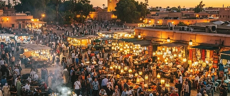 Marrakech medina and Moroccan city architecture