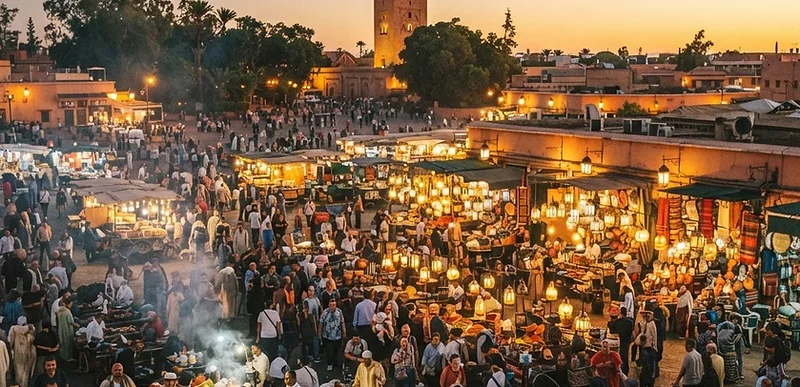 Marrakech medina and Moroccan city architecture
