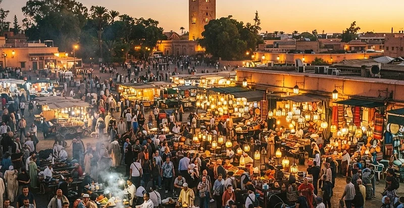 Marrakech medina and Moroccan city architecture