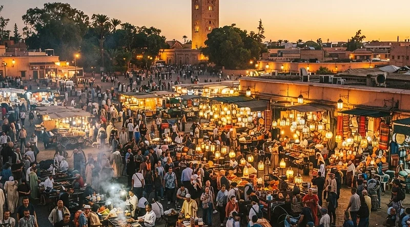 Marrakech medina and Moroccan city architecture