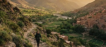 Atlas Mountains and Moroccan village landscapes