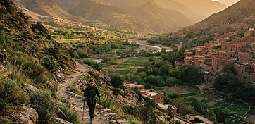 Atlas Mountains and Moroccan village landscapes