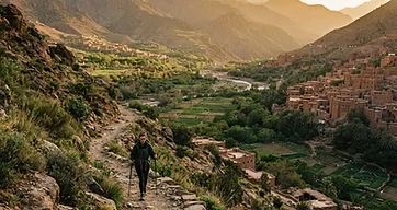 Atlas Mountains and Moroccan village landscapes