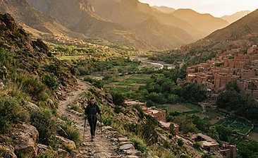 Atlas Mountains and Moroccan village landscapes