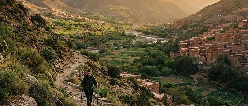 Atlas Mountains and Moroccan village landscapes