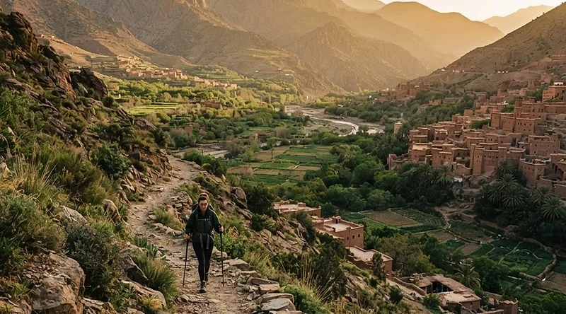 Atlas Mountains and Moroccan village landscapes