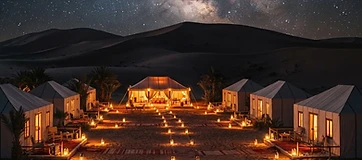 Golden Sahara dunes near Merzouga, Morocco