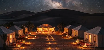 Golden Sahara dunes near Merzouga, Morocco