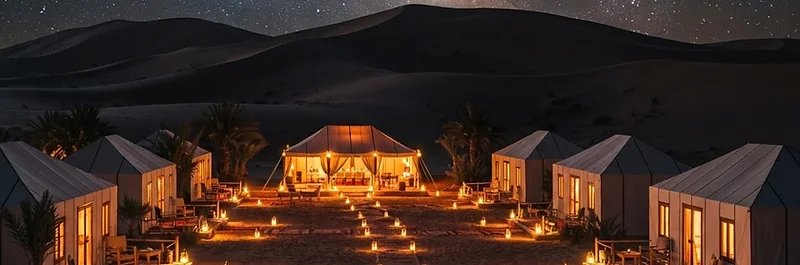 Golden Sahara dunes near Merzouga, Morocco