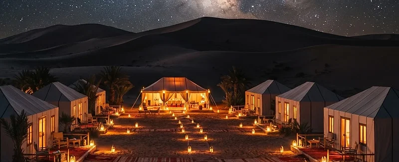 Golden Sahara dunes near Merzouga, Morocco