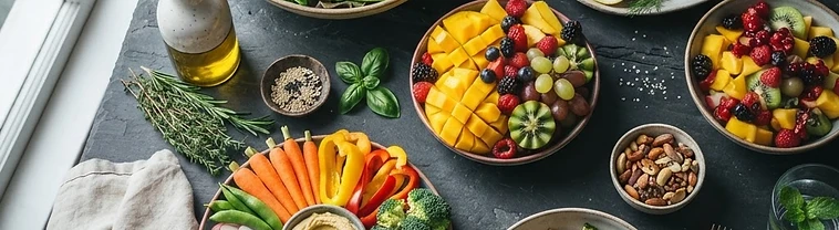 A spread of fresh, healthy foods