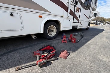 RV tire service on the side of the road