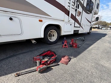 RV tire service on the side of the road