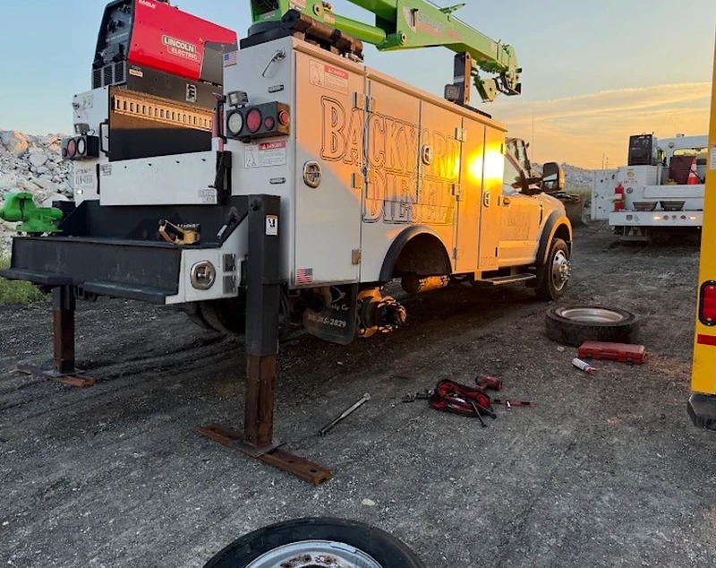 Instant Mobile Tire service truck at a real job site