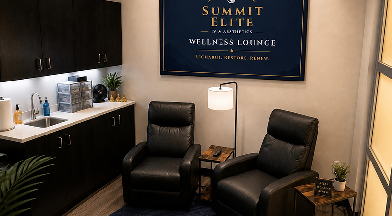 The Summit Elite Wellness Lounge — a private, one-on-one treatment space