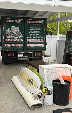 Dump Day truck rear doors with full service list