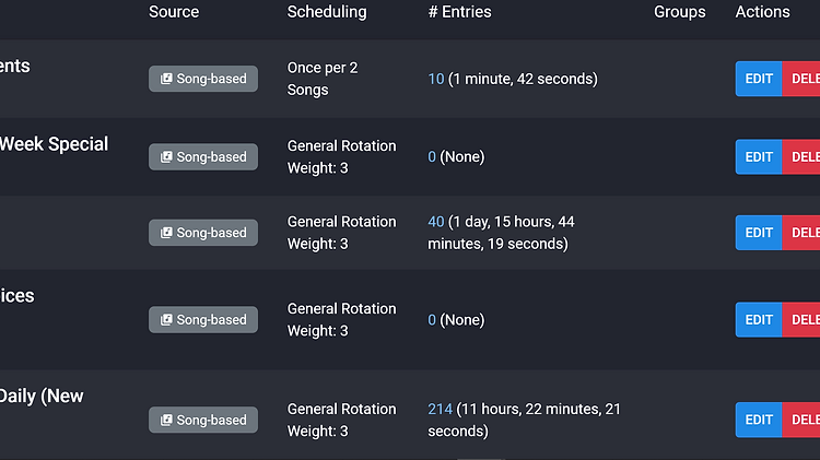 Playlists & rotation screenshot