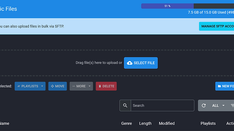 Media management screenshot