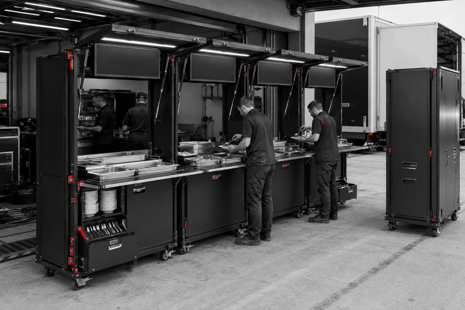 Trackside catering setup in the paddock