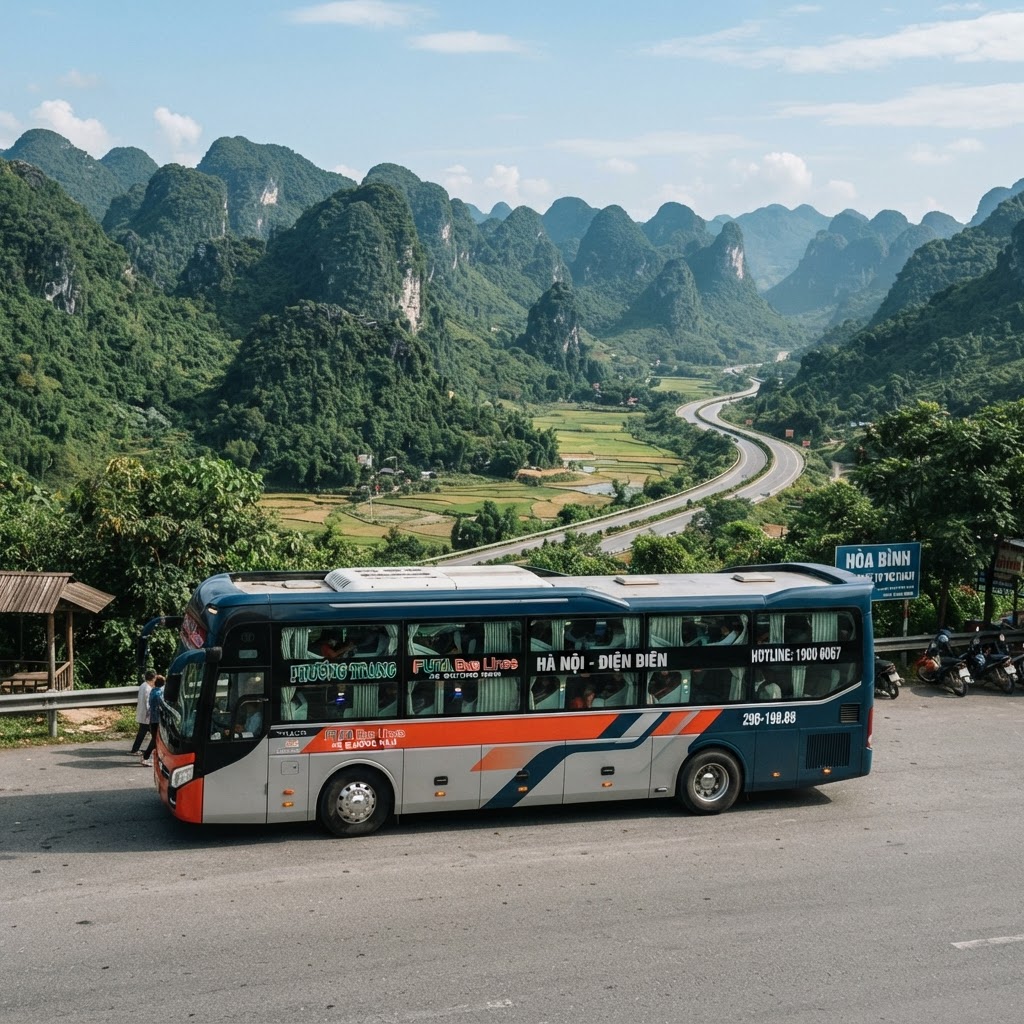 Vietnam sleeper bus exterior for long-distance travel