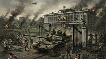 Historical illustration of What Was the Fall of Saigon in 1975 (1975) — vietnam