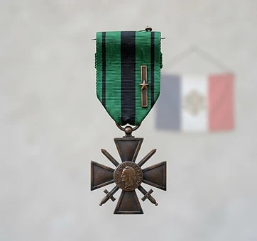 Croix de Guerre for the Legion of French Volunteers, Valor decoration, Vichy France medal