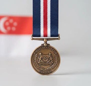 Pingat Bakti Setia (Tentera), Service medal, Singapore medal
