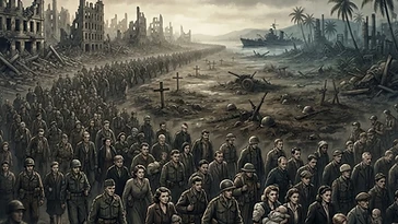 Historical illustration of How Many People Died in World War II (1945) — ww2