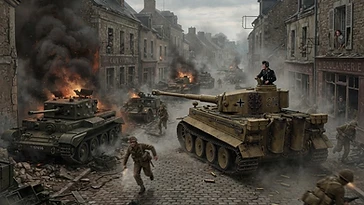 ヴィレル・ボカージュの戦い（1944年）の歴史的なイラスト