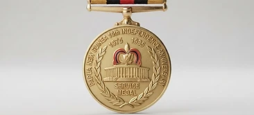 Papua New Guinea 10th Independence Anniversary Medal, Service medal, Papua New Guinea medal