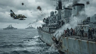 Historical illustration of What Happened to HMS Glasgow During the Falklands War (1982) — falklands