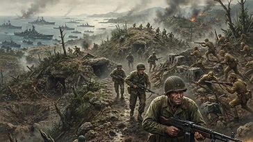 1945年、沖縄戦の歴史を描いたイラスト