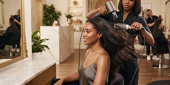 A luxurious professional salon blow-dry