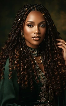 Young model with French curl braids