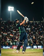 Cricket batsman playing a shot
