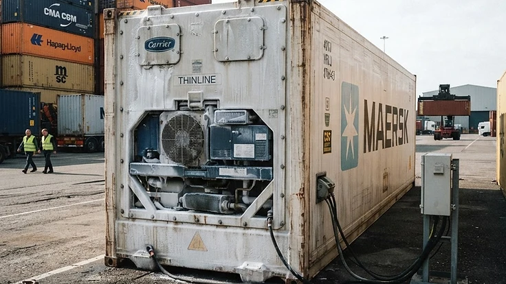 Container frigorífico com unidade de refrigeração