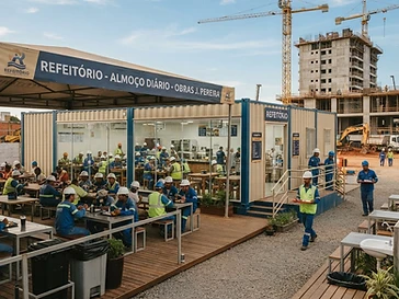 Container refeitório acoplado para obras, empresas e canteiros de obras em Campinas