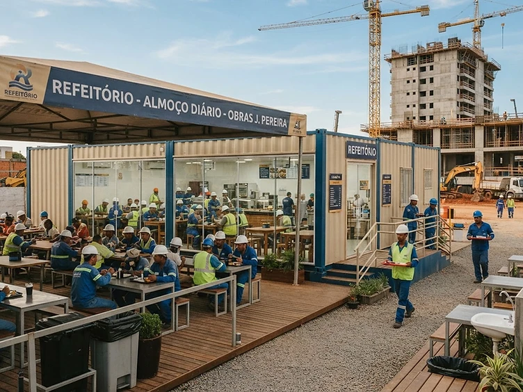 Container refeitório modular para equipes de trabalho