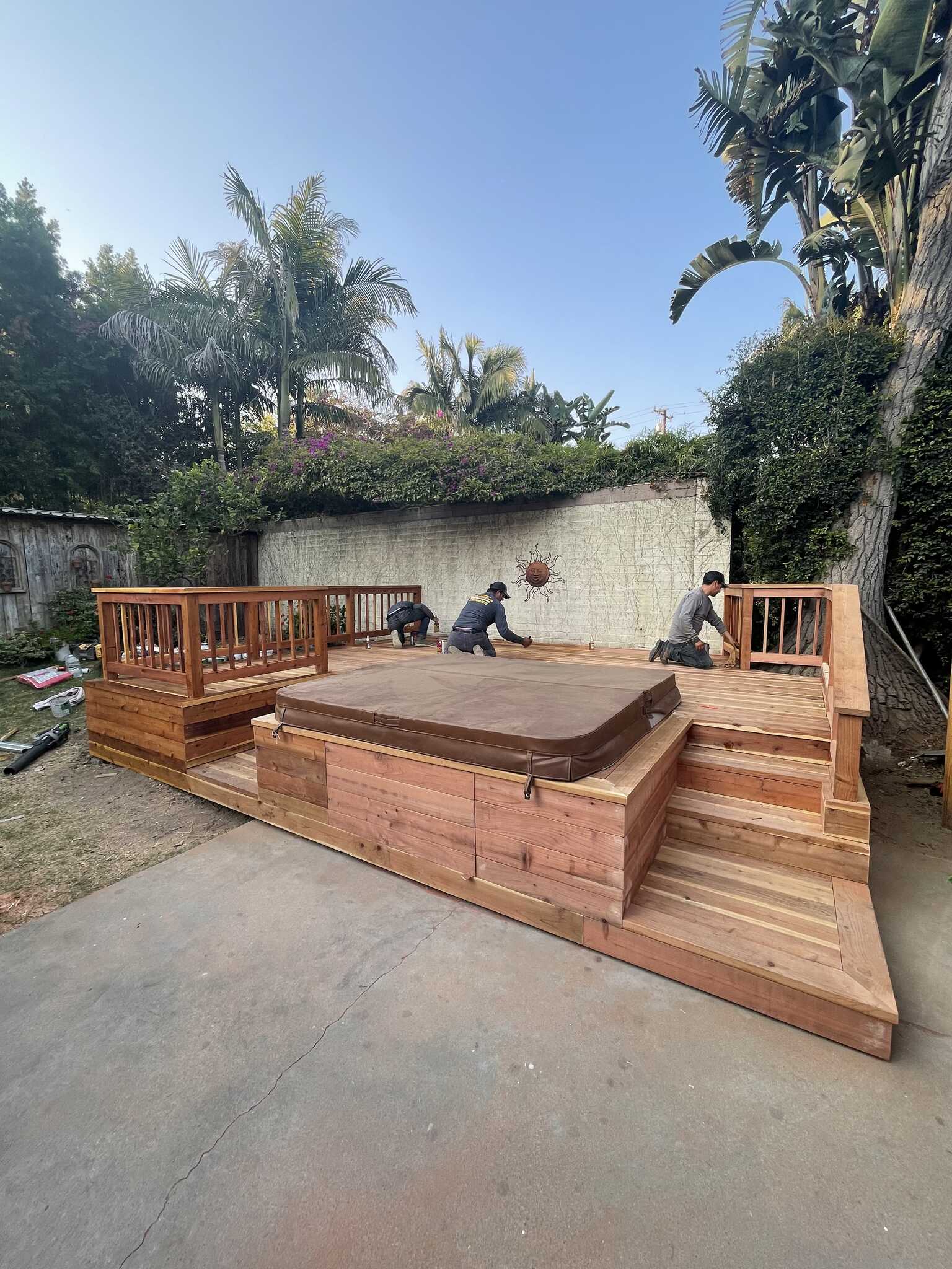 Redwood Spa Deck Build