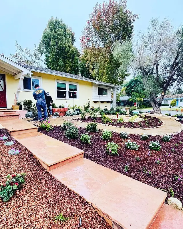 Front Yard Landscape & Stone Steps — hardscape project in Santa Barbara, CA