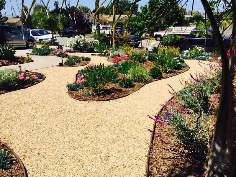 Gravel & Salvia Garden Path — hardscape project in Santa Barbara, CA