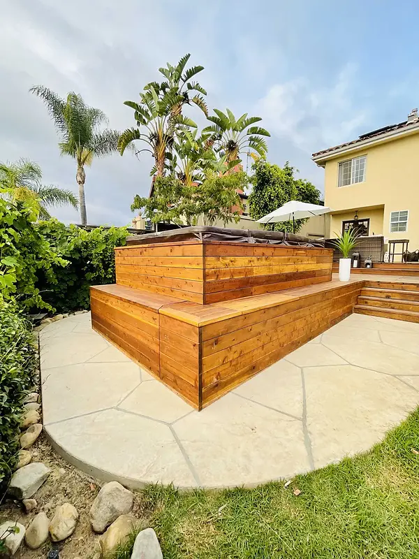 Spa Deck & Stamped Patio in Goleta, CA